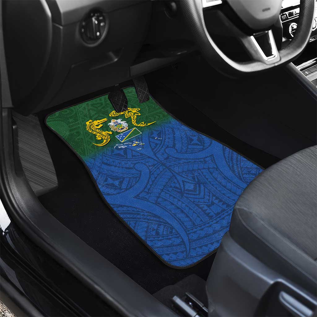Solomon Islands Car Mats The Guardians-Tribal Crocodile and Shark Melanesian Tattoo LT03 - Polynesian Pride