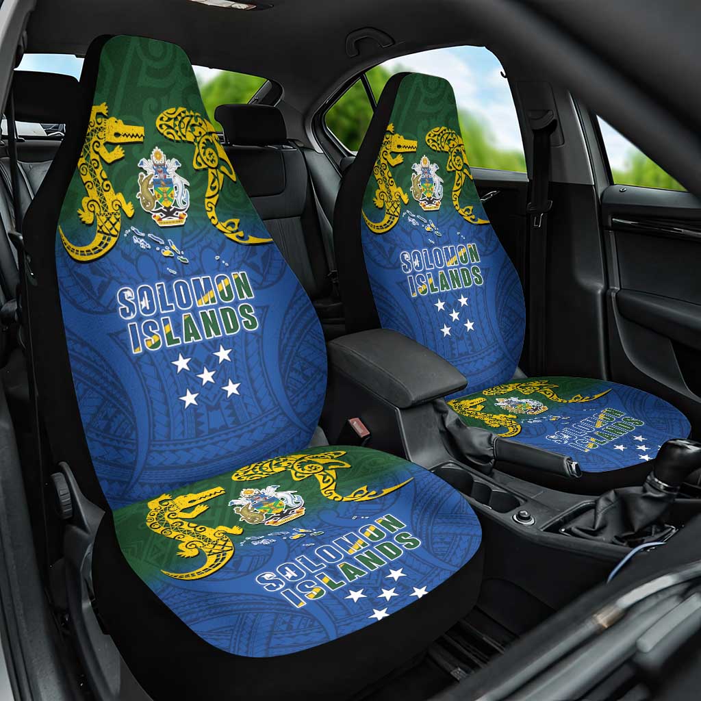 Solomon Islands Car Seat Cover The Guardians-Tribal Crocodile and Shark Melanesian Tattoo