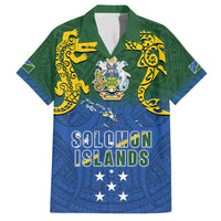 Solomon Islands Family Matching Off The Shoulder Long Sleeve Dress and Hawaiian Shirt The Guardians-Tribal Crocodile and Shark Melanesian Tattoo