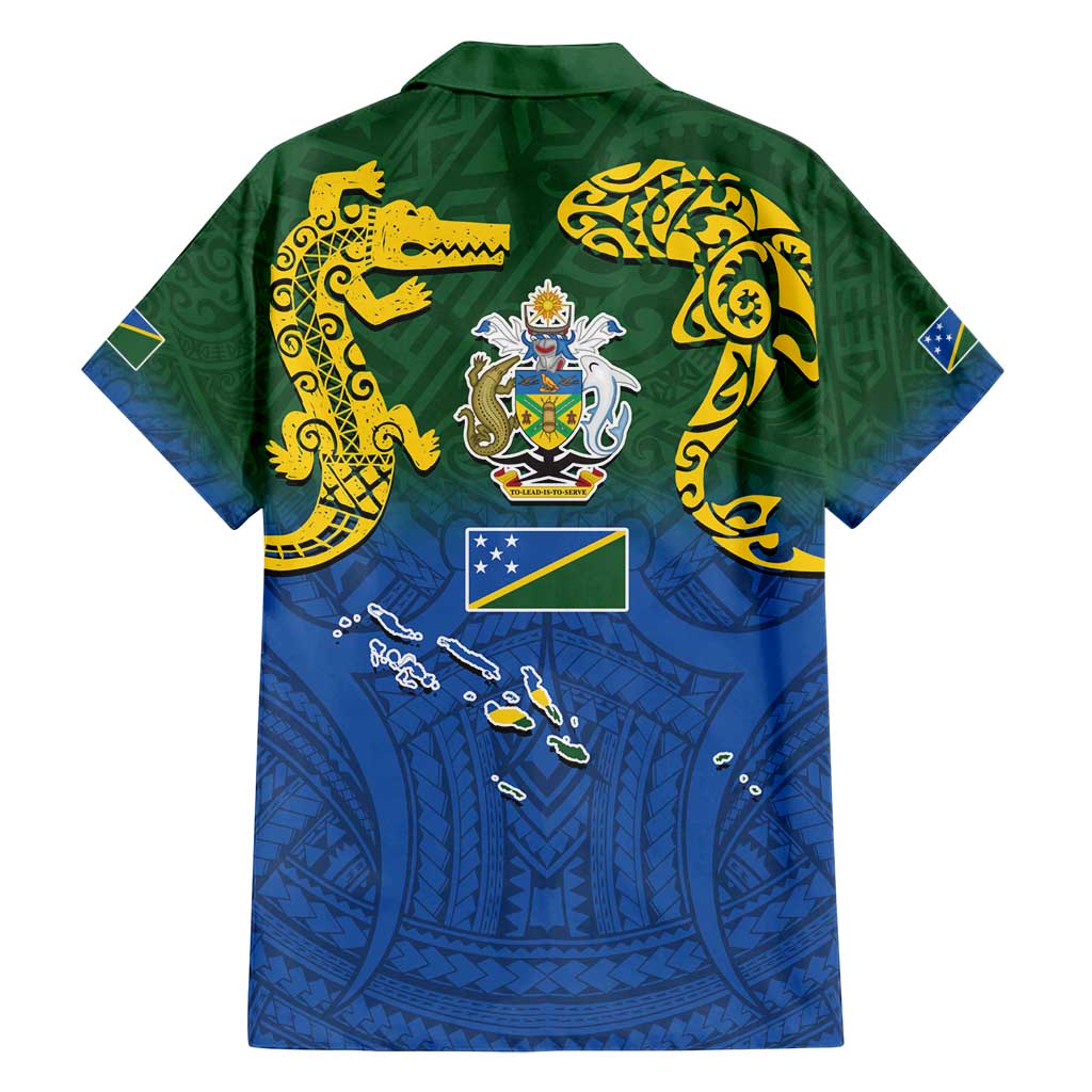 Solomon Islands Family Matching Puletasi and Hawaiian Shirt The Guardians-Tribal Crocodile and Shark Melanesian Tattoo LT03 - Polynesian Pride