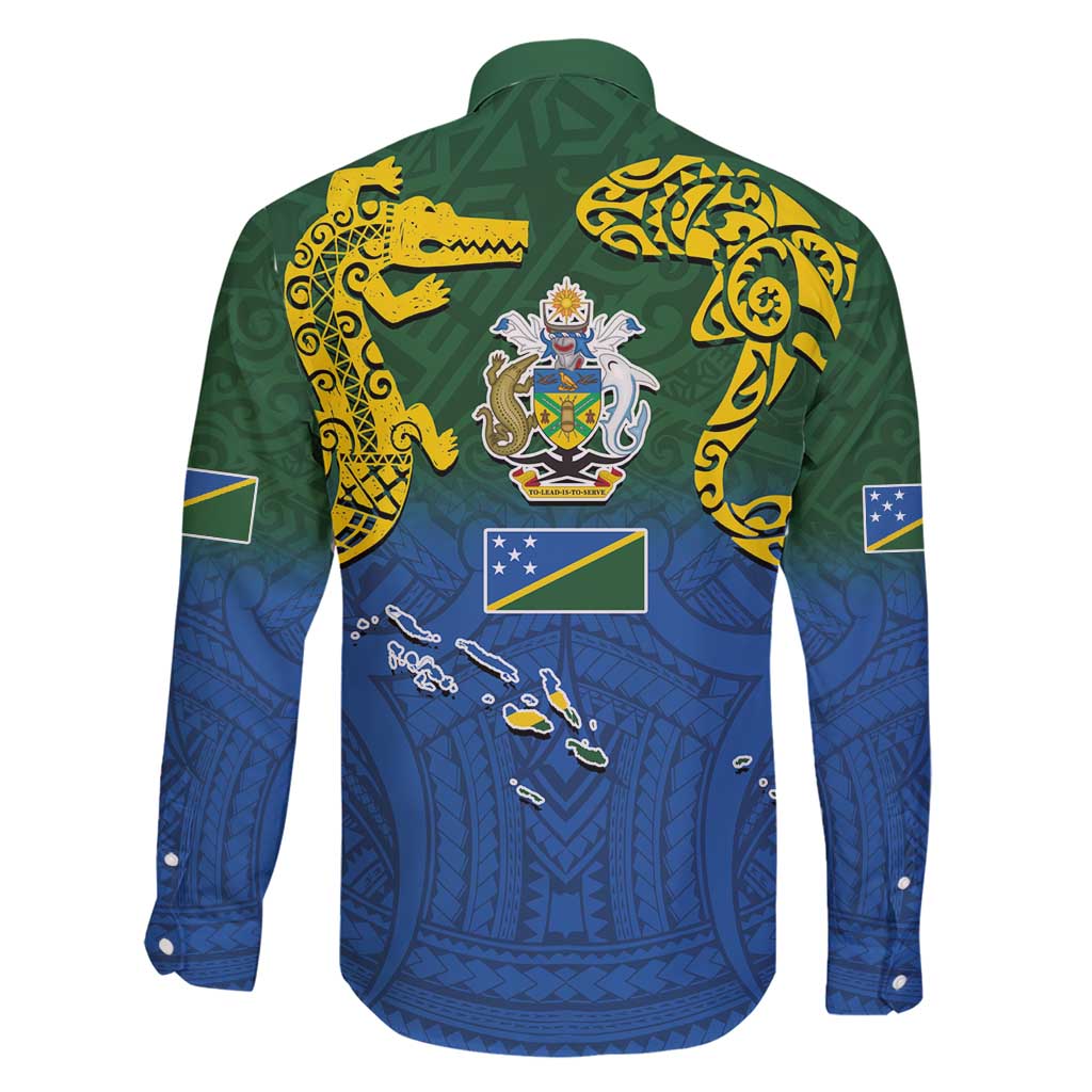 Solomon Islands Family Matching Short Sleeve Bodycon Dress and Hawaiian Shirt The Guardians-Tribal Crocodile and Shark Melanesian Tattoo LT03 - Polynesian Pride