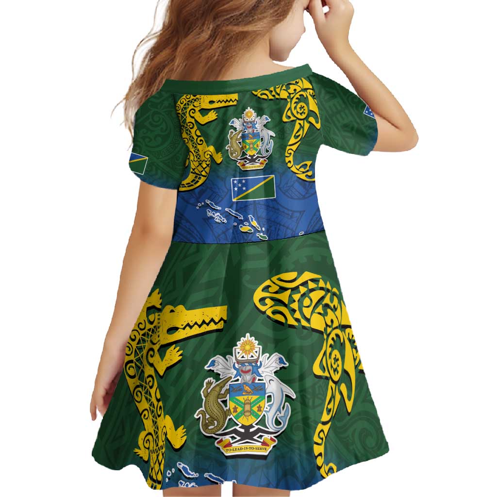 Solomon Islands Family Matching Summer Maxi Dress and Hawaiian Shirt The Guardians-Tribal Crocodile and Shark Melanesian Tattoo LT03 - Polynesian Pride
