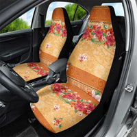 Hawaii Hibiscus Car Seat Cover Turtles and Tribal Motifs Vintage Floral Style