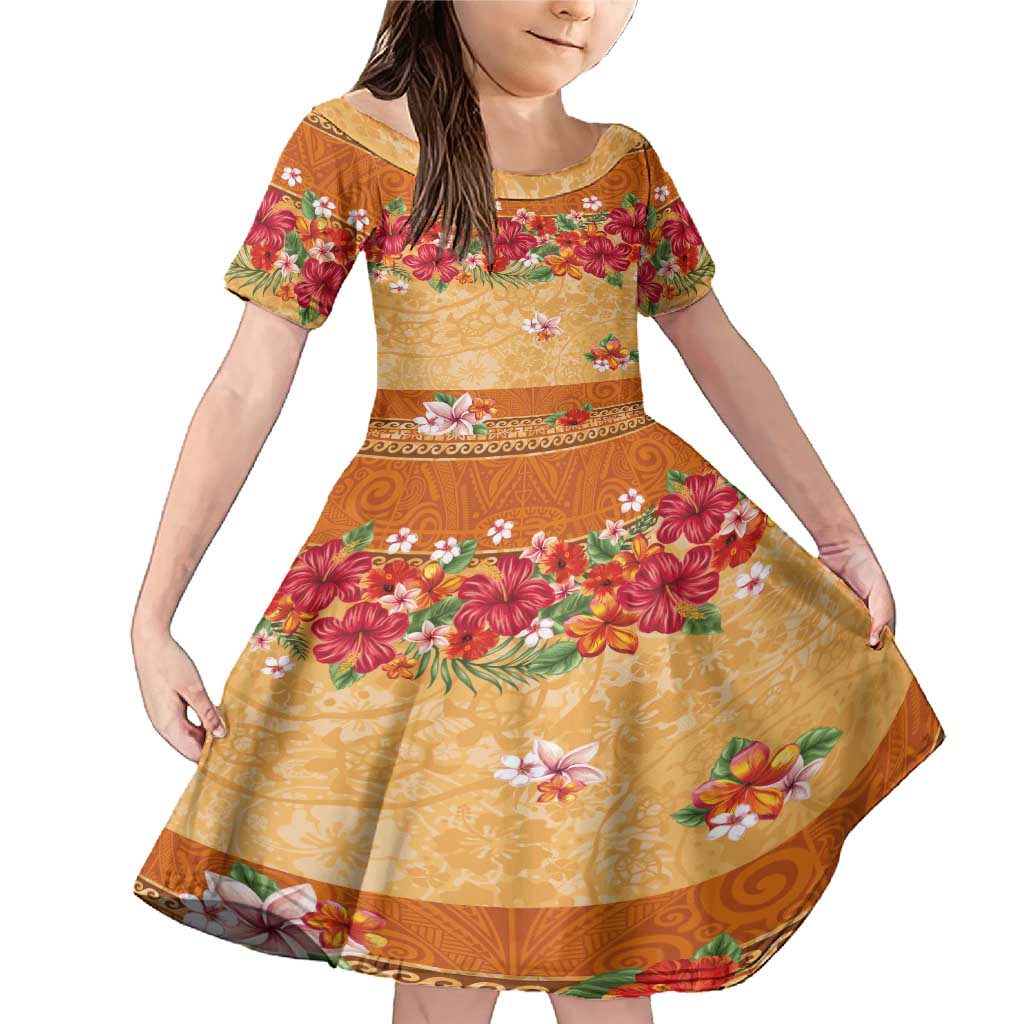 Hawaii Hibiscus Family Matching Mermaid Dress and Hawaiian Shirt Turtles and Tribal Motifs Vintage Floral Style