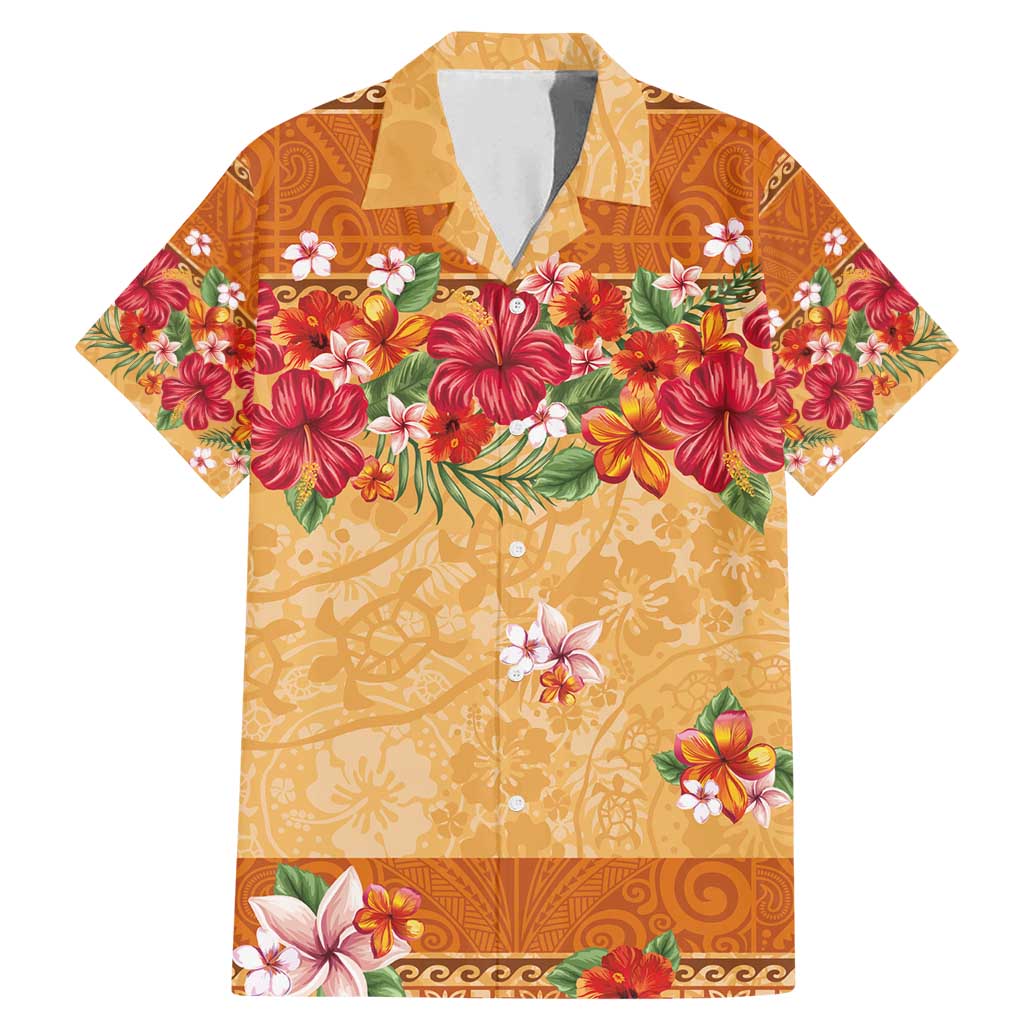 Hawaii Hibiscus Family Matching Mermaid Dress and Hawaiian Shirt Turtles and Tribal Motifs Vintage Floral Style