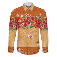 Hawaii Hibiscus Family Matching Off Shoulder Maxi Dress and Hawaiian Shirt Turtles and Tribal Motifs Vintage Floral Style