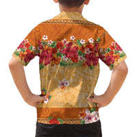 Hawaii Hibiscus Kid Hawaiian Shirt Turtles and Tribal Motifs Vintage Floral Style LT03 - Polynesian Pride