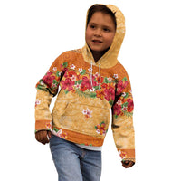 Hawaii Hibiscus Kid Hoodie Turtles and Tribal Motifs Vintage Floral Style