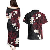 French Polynesia Tiare Day Couples Matching Puletasi and Hawaiian Shirt Seal and Polynesian Pattern LT03 - Polynesian Pride