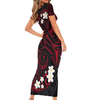 French Polynesia Tiare Day Family Matching Short Sleeve Bodycon Dress and Hawaiian Shirt Seal and Polynesian Pattern LT03 - Polynesian Pride