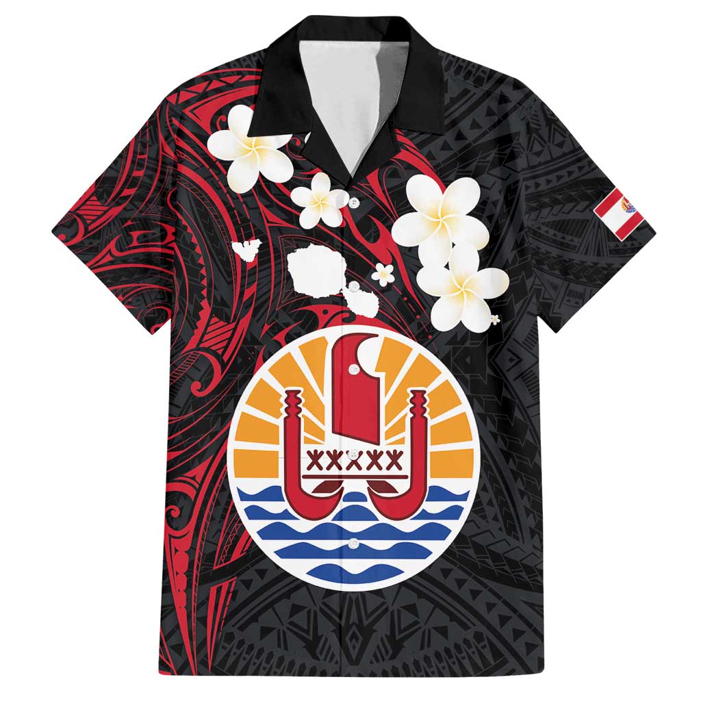 French Polynesia Tiare Day Family Matching Tank Maxi Dress and Hawaiian Shirt Seal and Polynesian Pattern LT03 Dad's Shirt - Short Sleeve Black - Polynesian Pride