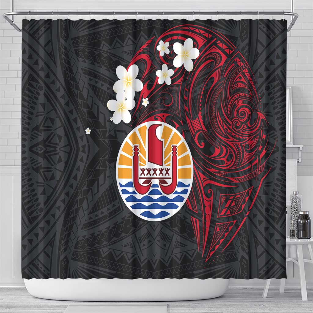 French Polynesia Tiare Day Shower Curtain Seal and Polynesian Pattern LT03 - Polynesian Pride