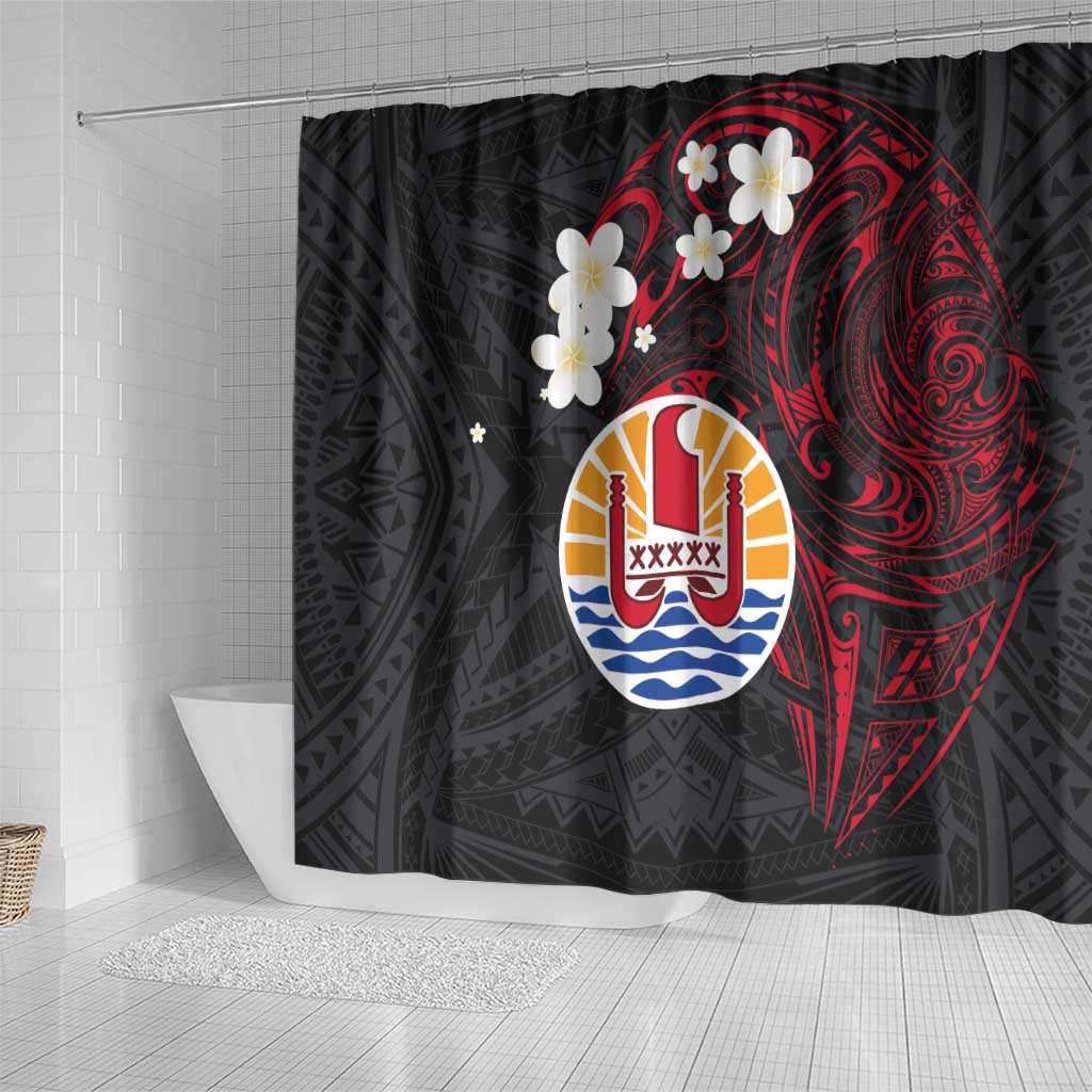 French Polynesia Tiare Day Shower Curtain Seal and Polynesian Pattern LT03 - Polynesian Pride