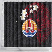French Polynesia Tiare Day Shower Curtain Seal and Polynesian Pattern LT03 - Polynesian Pride