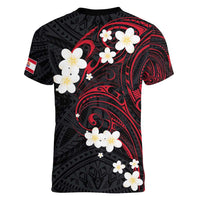 French Polynesia Tiare Day Women V-Neck T-Shirt Seal and Polynesian Pattern LT03 - Polynesian Pride