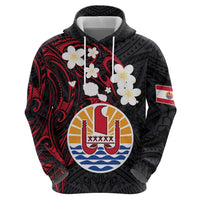 French Polynesia Tiare Day Zip Hoodie Seal and Polynesian Pattern
