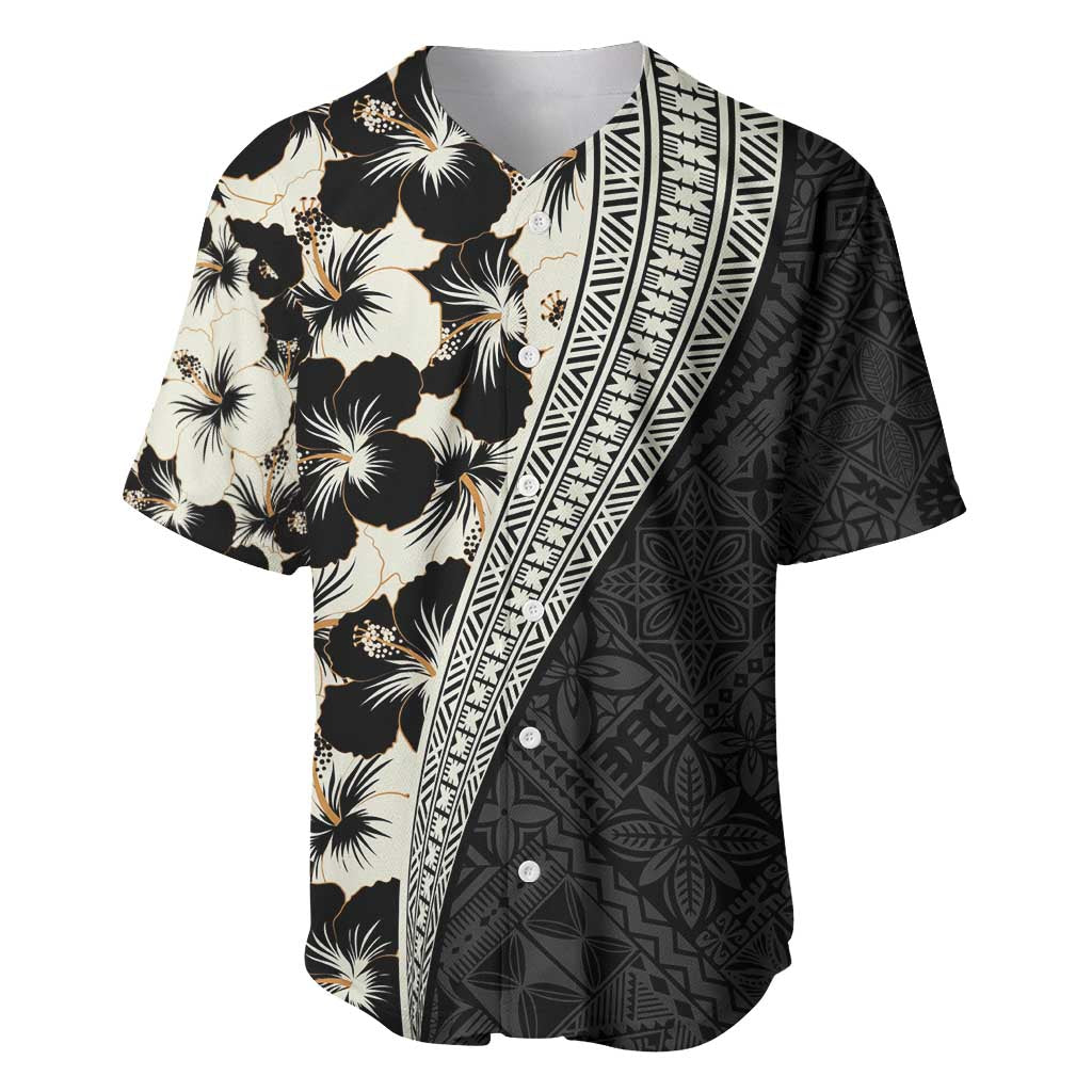Bula Hibiscus Festival Baseball Jersey Tapa Pattern Half Style LT03 Beige - Polynesian Pride