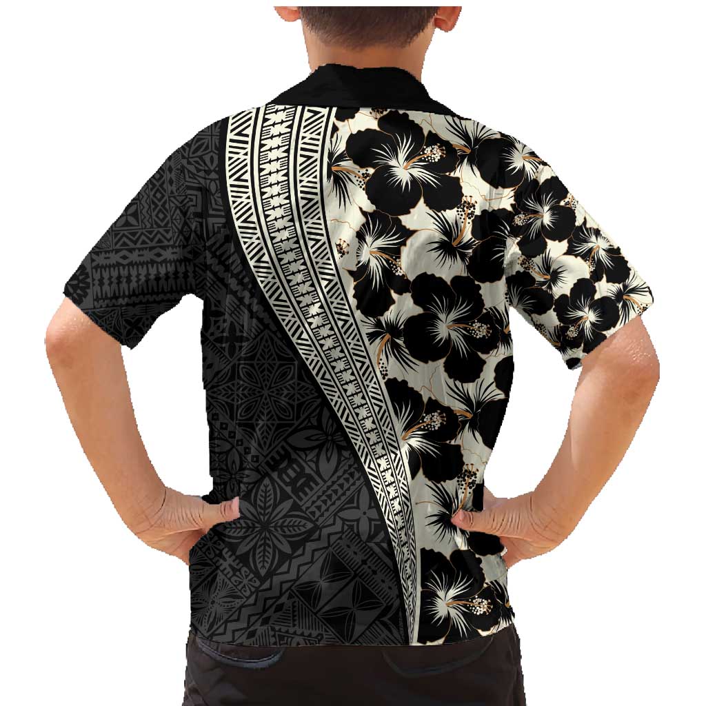 Bula Hibiscus Festival Family Matching Mermaid Dress and Hawaiian Shirt Tapa Pattern Half Style LT03 - Polynesian Pride