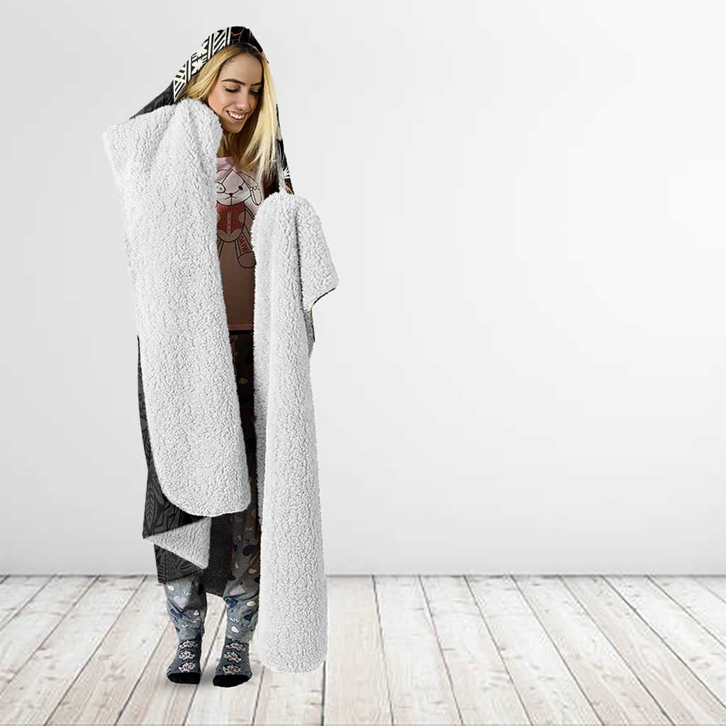 Bula Hibiscus Festival Hooded Blanket Tapa Pattern Half Style