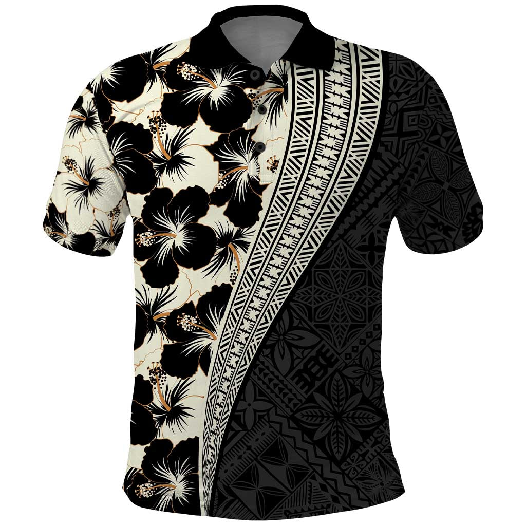 Bula Hibiscus Festival Polo Shirt Tapa Pattern Half Style