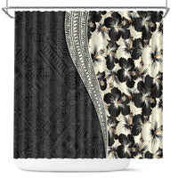 Bula Hibiscus Festival Shower Curtain Tapa Pattern Half Style LT03 Beige - Polynesian Pride