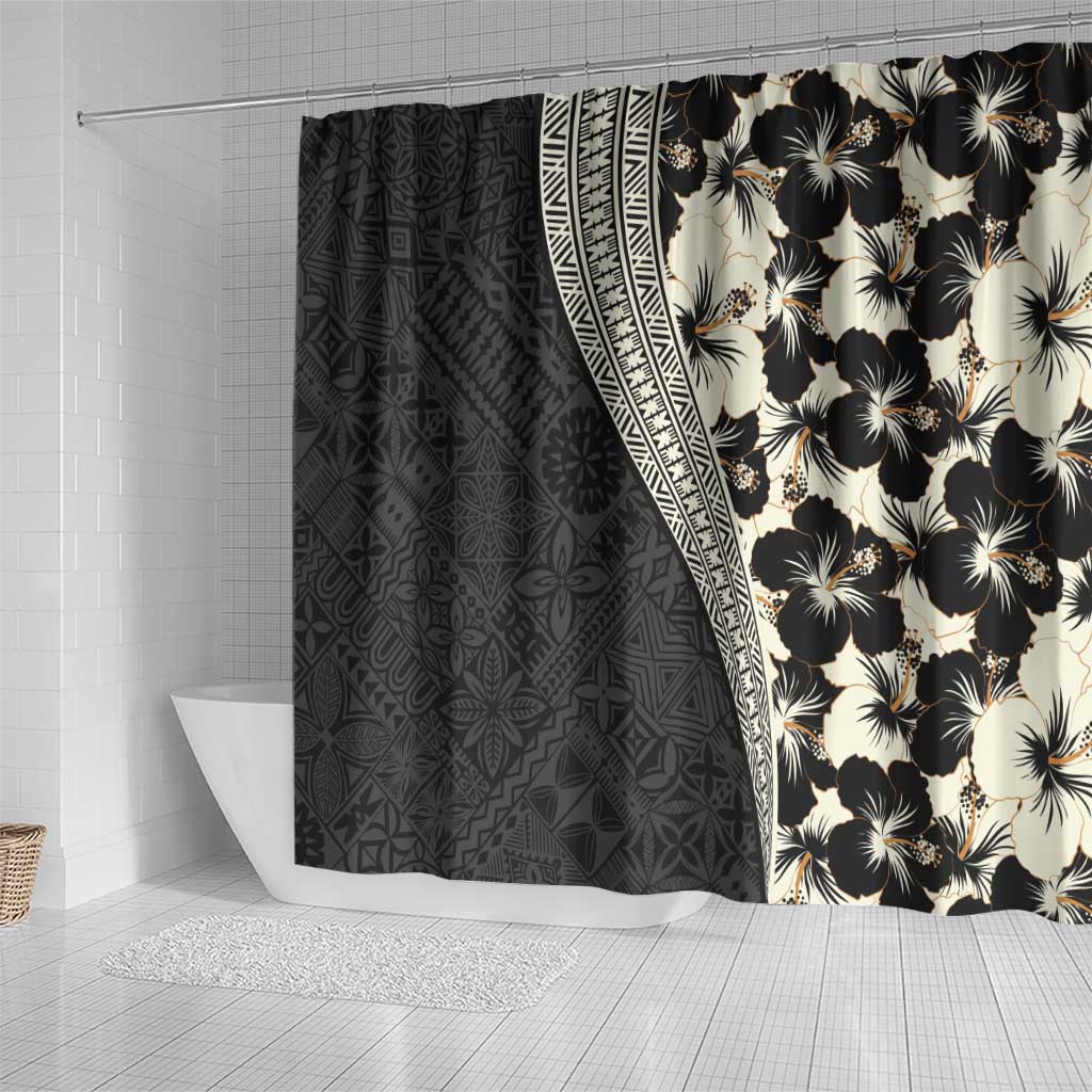 Bula Hibiscus Festival Shower Curtain Tapa Pattern Half Style LT03 - Polynesian Pride