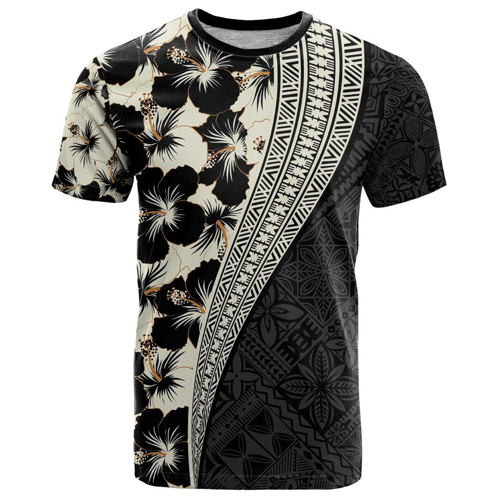Bula Hibiscus Festival T Shirt Tapa Pattern Half Style LT03 Beige - Polynesian Pride