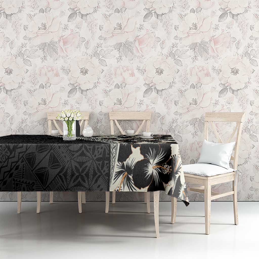 Bula Hibiscus Festival Tablecloth Tapa Pattern Half Style