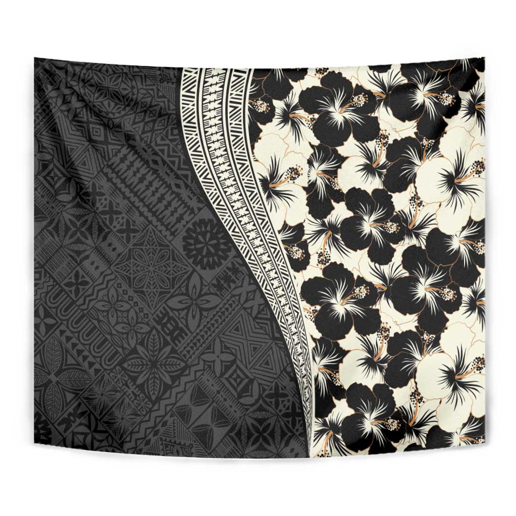 Bula Hibiscus Festival Tapestry Tapa Pattern Half Style