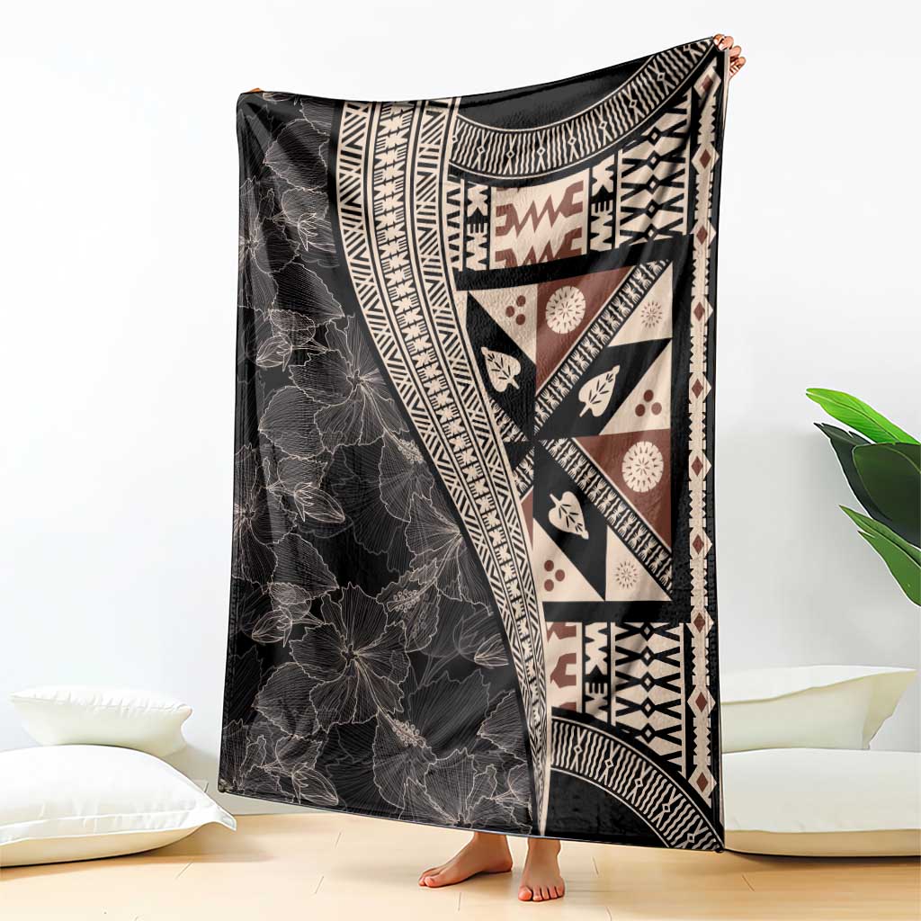 Bula Hibiscus Festival Blanket Fijian Masi Pattern Half Style LT03 - Polynesian Pride