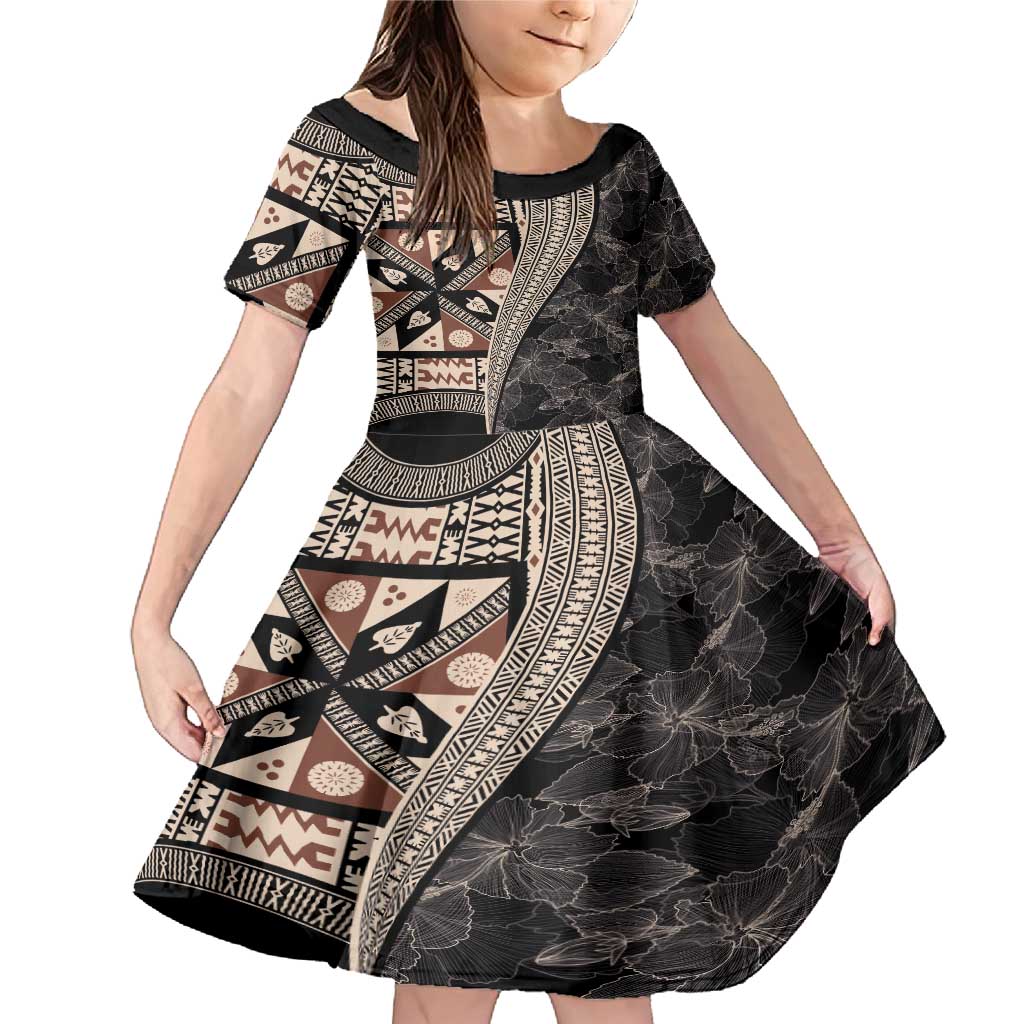 Bula Hibiscus Festival Family Matching Mermaid Dress and Hawaiian Shirt Fijian Masi Pattern Half Style