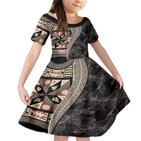 Bula Hibiscus Festival Family Matching Mermaid Dress and Hawaiian Shirt Fijian Masi Pattern Half Style