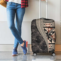 Bula Hibiscus Festival Luggage Cover Fijian Masi Pattern Half Style