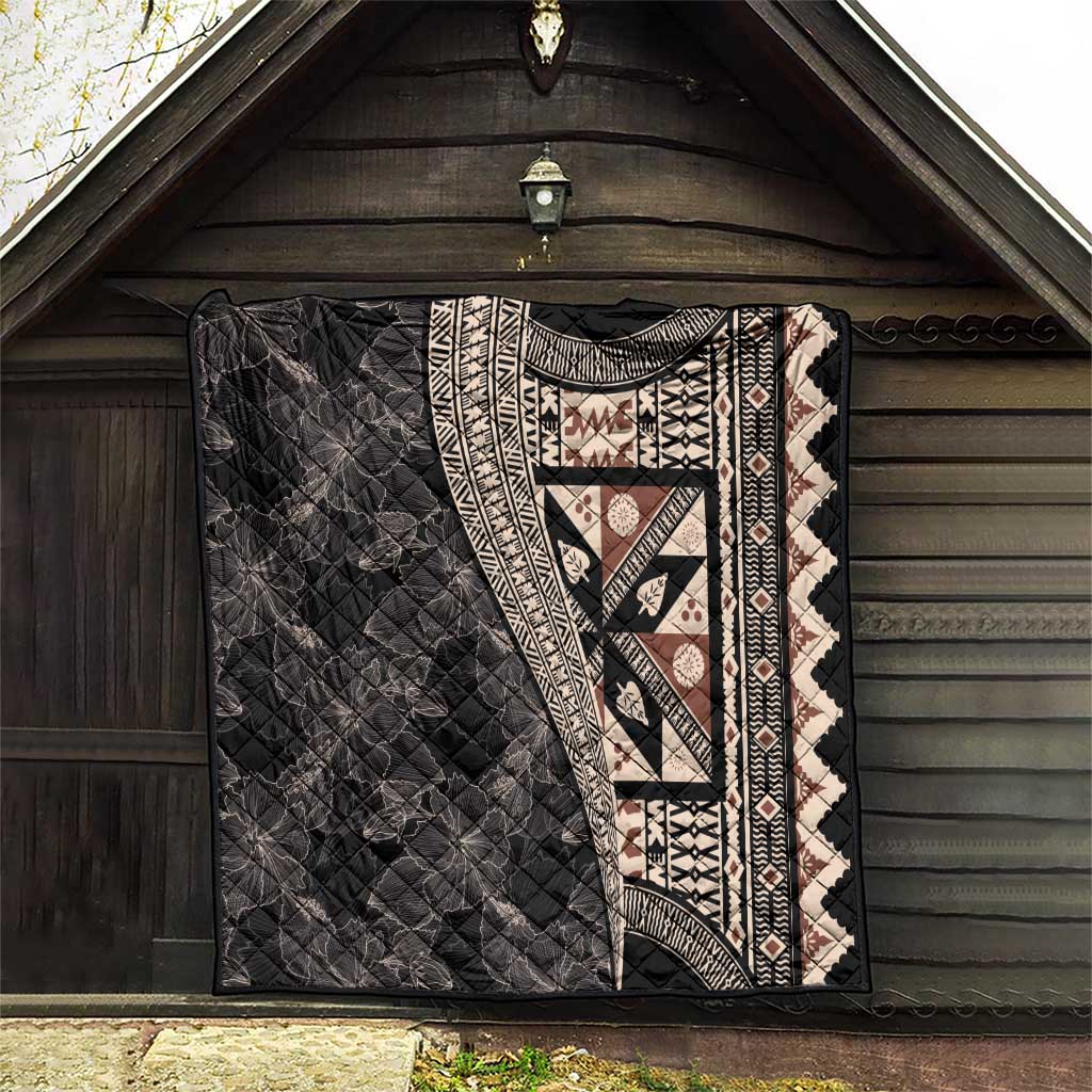 Bula Hibiscus Festival Quilt Fijian Masi Pattern Half Style LT03 - Polynesian Pride
