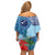 Fiji Day Family Matching Off Shoulder Short Dress and Hawaiian Shirt Tapa Pattern and Hibiscus Flower