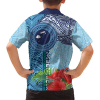 Fiji Day Kid Hawaiian Shirt Tapa Pattern and Hibiscus Flower LT03 - Polynesian Pride