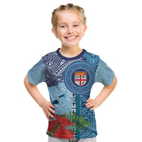Fiji Day Kid T Shirt Tapa Pattern and Hibiscus Flower