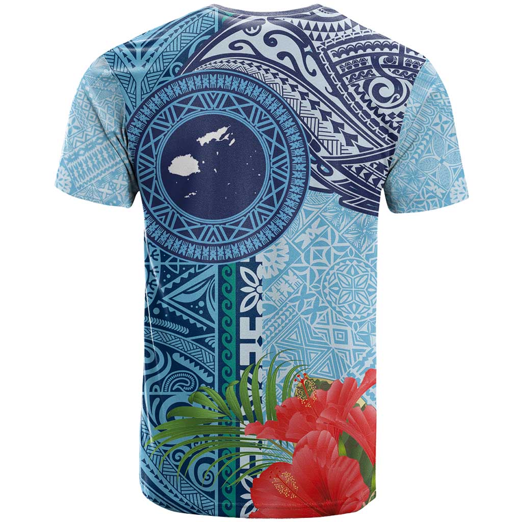 Fiji Day T Shirt Tapa Pattern and Hibiscus Flower LT03 - Polynesian Pride