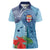 Fiji Day Women Polo Shirt Tapa Pattern and Hibiscus Flower