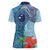 Fiji Day Women Polo Shirt Tapa Pattern and Hibiscus Flower