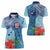 Fiji Day Women Polo Shirt Tapa Pattern and Hibiscus Flower