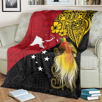Papua New Guinea Independence Day Blanket Bird-of-Paradise with Map and Polynesian Pattern LT03 - Polynesian Pride