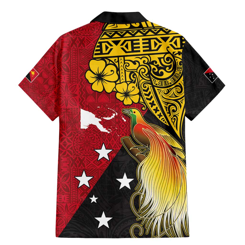Papua New Guinea Independence Day Family Matching Mermaid Dress and Hawaiian Shirt Bird-of-Paradise with Map and Polynesian Pattern LT03 - Polynesian Pride