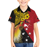 Papua New Guinea Independence Day Hawaiian Shirt Bird-of-Paradise with Map and Polynesian Pattern