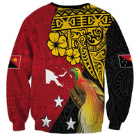 Papua New Guinea Independence Day Sweatshirt Bird-of-Paradise with Map and Polynesian Pattern LT03 - Polynesian Pride