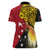 Papua New Guinea Independence Day Women Polo Shirt Bird-of-Paradise with Map and Polynesian Pattern