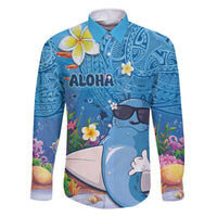 Aloha Hawaiian Monk Seal Family Matching Off Shoulder Short Dress and Hawaiian Shirt Polynesian Tattoo The Ocean and Undersea Vibe