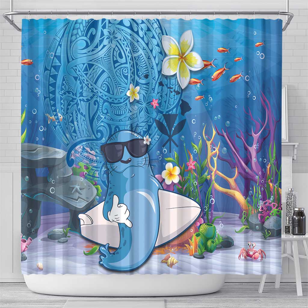 Aloha Hawaiian Monk Seal Shower Curtain Polynesian Tattoo The Ocean and Undersea Vibe LT03 - Polynesian Pride
