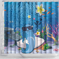 Aloha Hawaiian Monk Seal Shower Curtain Polynesian Tattoo The Ocean and Undersea Vibe LT03 - Polynesian Pride