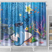 Aloha Hawaiian Monk Seal Shower Curtain Polynesian Tattoo The Ocean and Undersea Vibe LT03 - Polynesian Pride
